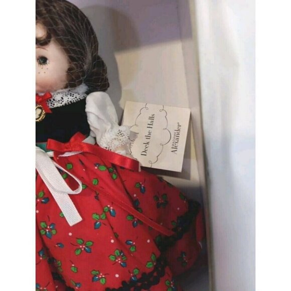 Madame Alexandera 'Deck The Halls' 8 In Doll Red Velvet Dress 2003 New In Box - Picture 6 of 15